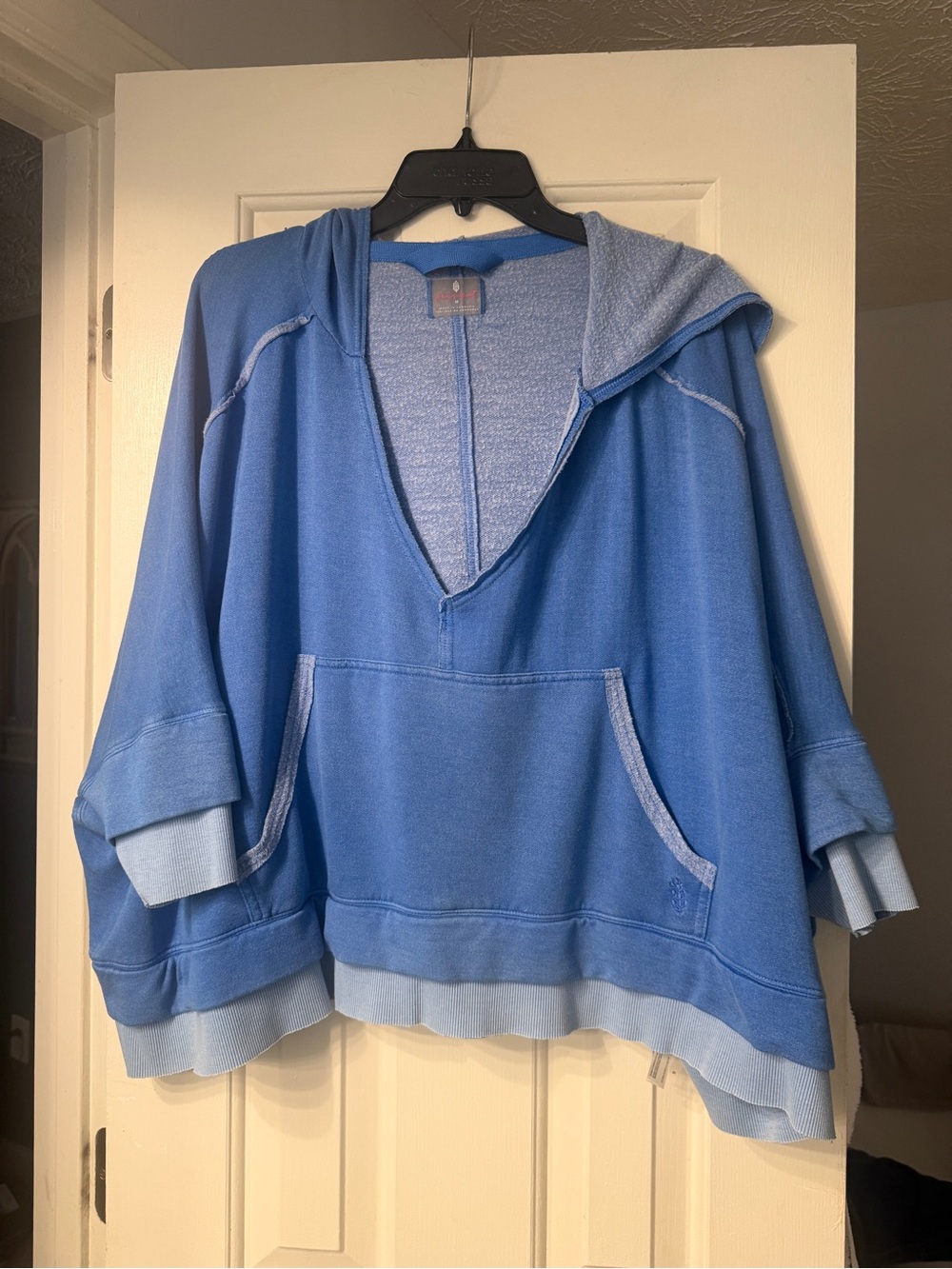 Free People Movement Bonfire Hoodie Cosmic Cobalt Blue Size Medium - Picture 3 of 10